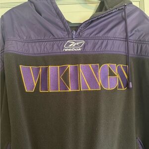 Reebok Vikings Pullover Jacket - Purple and Black